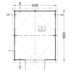 Tregarasje 30 m², 44mm