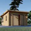 Tregarasje med moderne flatt tak 24 m², 44mm