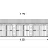 Trippel garasje 54 m² (9m x 6m), 44mm