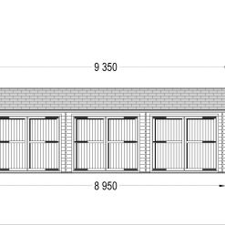 Trippel garasje 54 m² (9m x 6m), 44mm