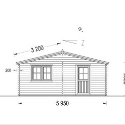 Trippel garasje 54 m² (9m x 6m), 44mm
