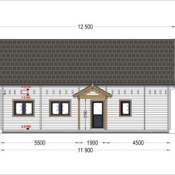 Trehus VERA (66 mm, 44 mm + 44 mm), 132 m² + 13,5 m² Terrasse