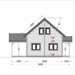 Trehus VERA (66 mm, 44 mm + 44 mm), 132 m² + 13,5 m² Terrasse
