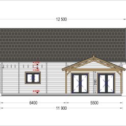 Trehus VERA (66 mm, 44 mm + 44 mm), 132 m² + 13,5 m² Terrasse