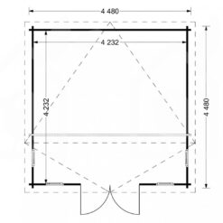 Trehytte Alabama 20m², 44mm