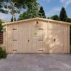 Garage med redskabsrum 5m x 5m, 44mm