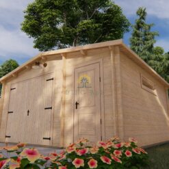 Garage med redskabsrum 5m x 5m, 44mm