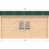 Garage med redskabsrum 5m x 5m, 44mm-left