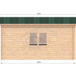 Garage med redskabsrum 5m x 5m, 44mm-left