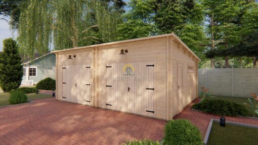 Dobbelt garage 7m x 5.5m, 44 mm