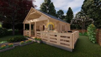 Trehus med terrasse og hems GUSTAV 36m²