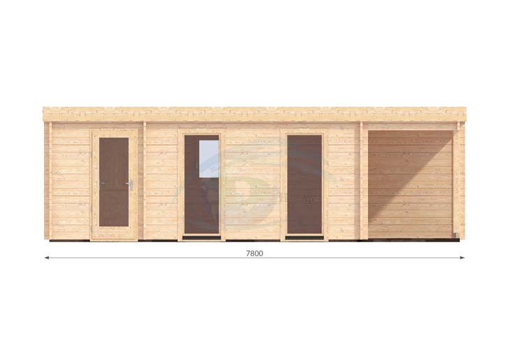 Trehytte Rico (4,04m x 7,8m), 44mm