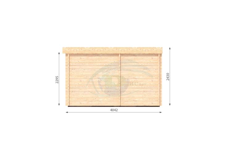 Trehytte Rico (4,04m x 7,8m), 44mm