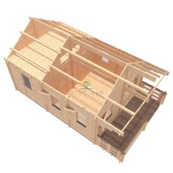 Tømmerhytte med hems – TORINO (4.5 m x 6 m)