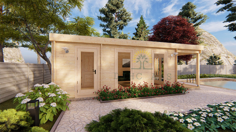 Trehytte Rico (4,04m x 7,8m), 44mm