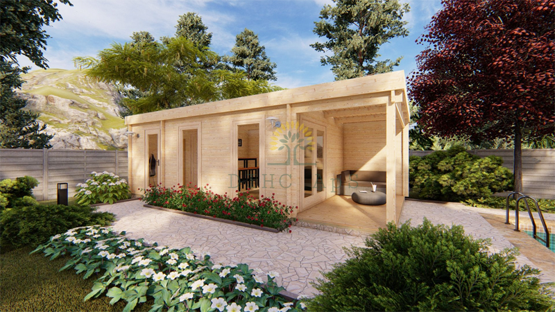 Trehytte Rico (4,04m x 7,8m), 44mm