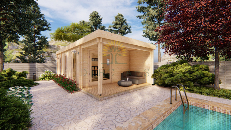 Trehytte Rico (4,04m x 7,8m), 44mm