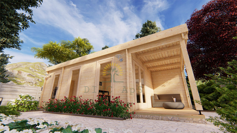 Trehytte Rico (4,04m x 7,8m), 44mm