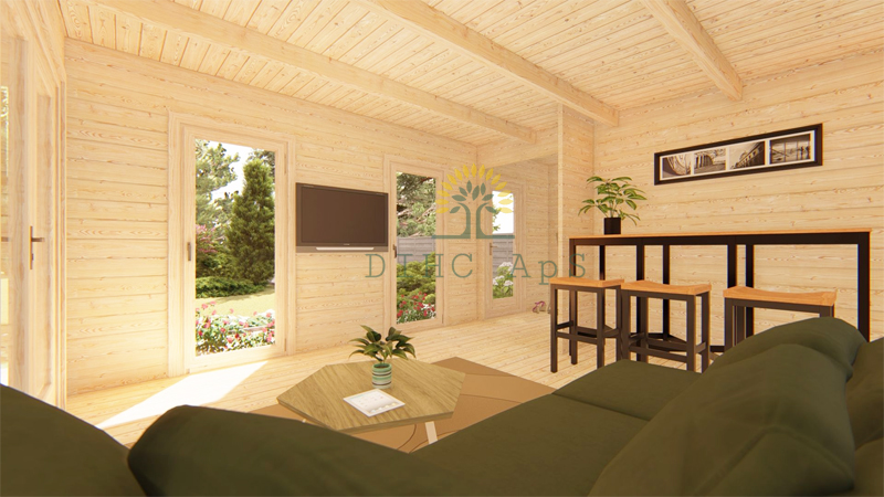 Trehytte Rico (4,04m x 7,8m), 44mm