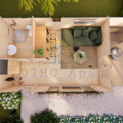 Trehytte Rico (4,04m x 7,8m), 44mm