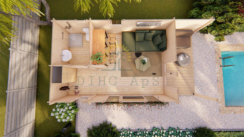 Trehytte Rico (4,04m x 7,8m), 44mm