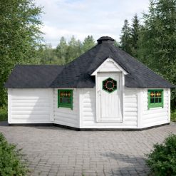 Grillhytte 16,5 m2 med 2,5 m tilbygg