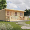Flatt tak trehytte med terrasse ALTO 31m², 44mm