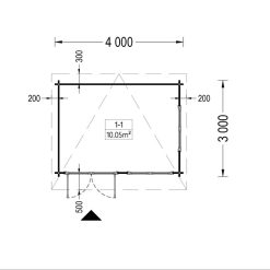 Redskapsbod Lille flatt tak 12 m², 34mm