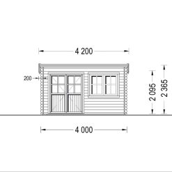 Redskapsbod Lille flatt tak 12 m², 34mm