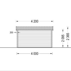 Redskapsbod Lille flatt tak 12 m², 34mm