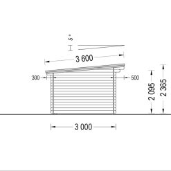 Redskapsbod Lille flatt tak 12 m², 34mm