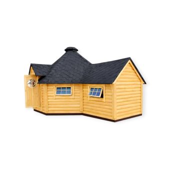 Grillhytte 16,5 m2 med 2,5 m tilbygg