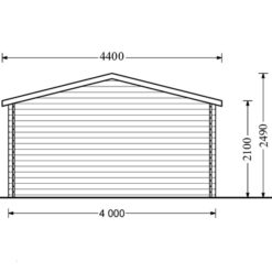 Redskapsbod Olymp 12 m², 44mm