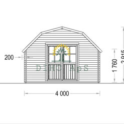 Trehytte Orlando 16 m², 34 mm