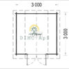 Redskapsbod Orlando 9 m² (3m x 3m), 34 mm