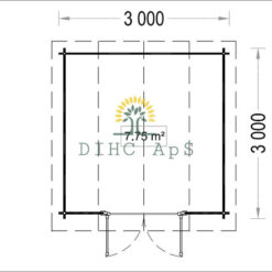 Redskapsbod Orlando 9 m² (3m x 3m), 34 mm