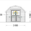 Redskapsbod Orlando 9 m² (3m x 3m), 34 mm