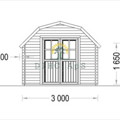 Redskapsbod Orlando 9 m² (3m x 3m), 34 mm