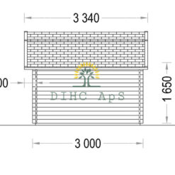 Redskapsbod Orlando 9 m² (3m x 3m), 34 mm