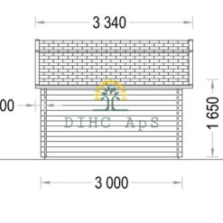 Redskapsbod Orlando 9 m² (3m x 3m), 34 mm