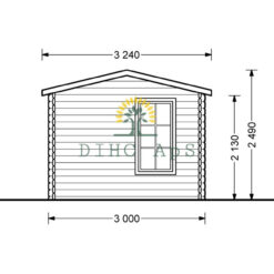 Trehytte Poolhouse 12m², 44mm