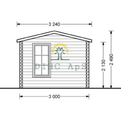 Trehytte Poolhouse 12m², 44mm