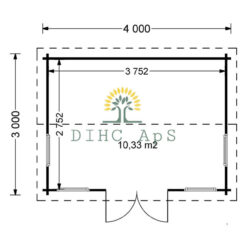 Trehytte Poolhouse 12m², 44mm