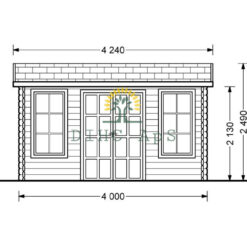 Trehytte Poolhouse 12m², 44mm