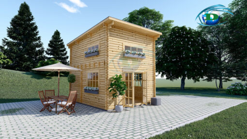 Feriehus AVIGNON flatt tak (5 m x 4 m) med loft 16.5 m², 44 mm