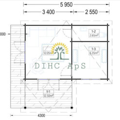 Trehytte HELEN 24m², 44mm