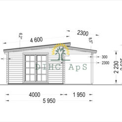 Trehytte HELEN 24m², 44mm