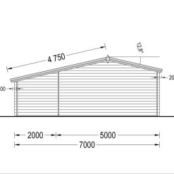 Trehytte CLARA 28m², 44mm/66mm