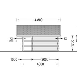 Trehytte CLARA 28m², 44mm/66mm