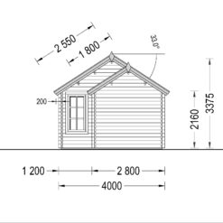 Trehytte ELLA 28m², 44mm/66mm